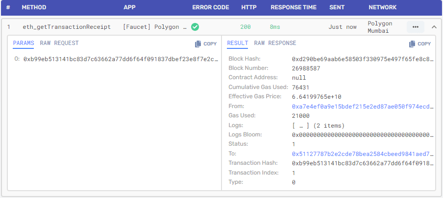 Alchemy's Explorer, accessible for all customers.