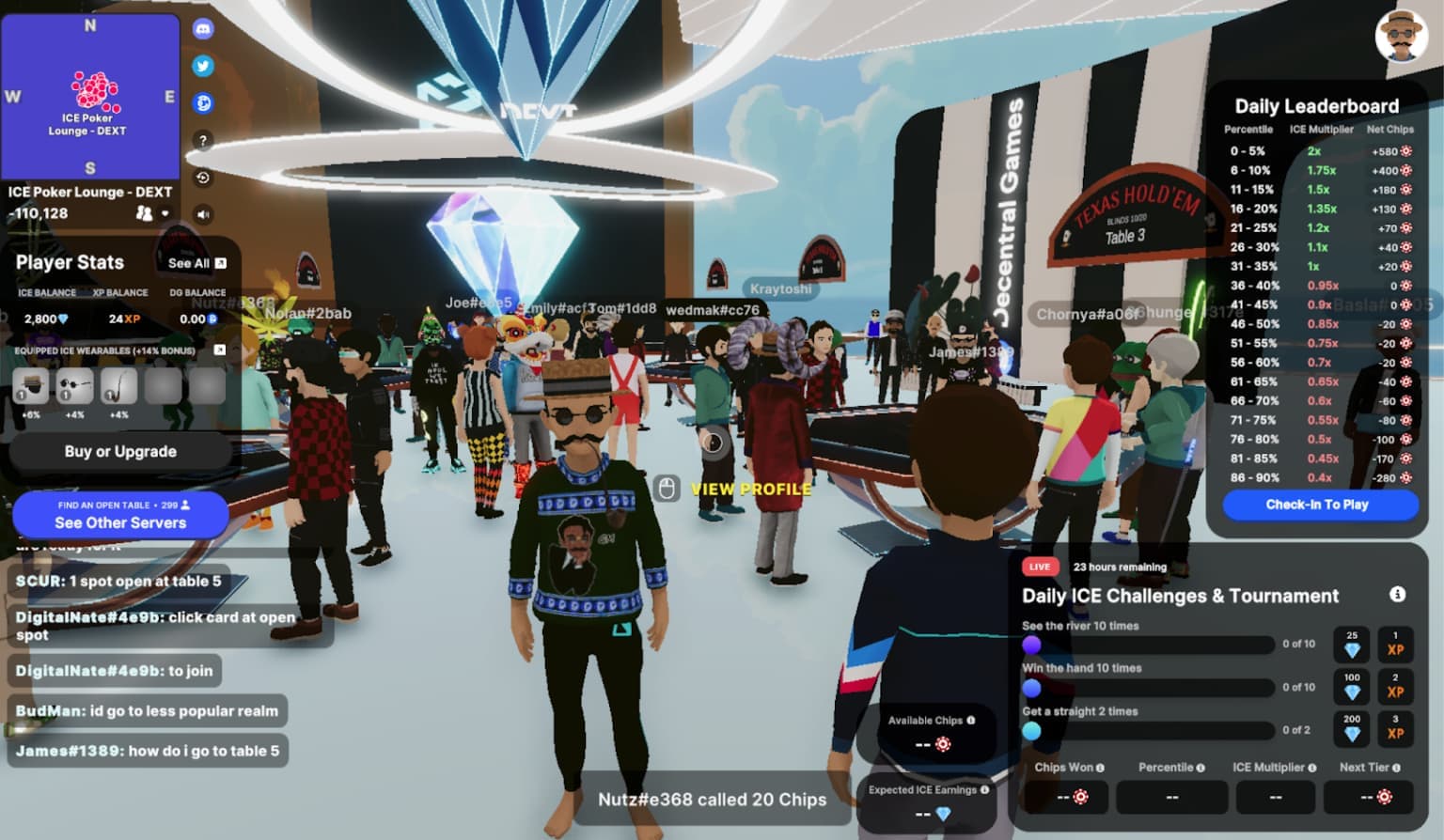 ICE Poker metaverse poker room inside Decentraland