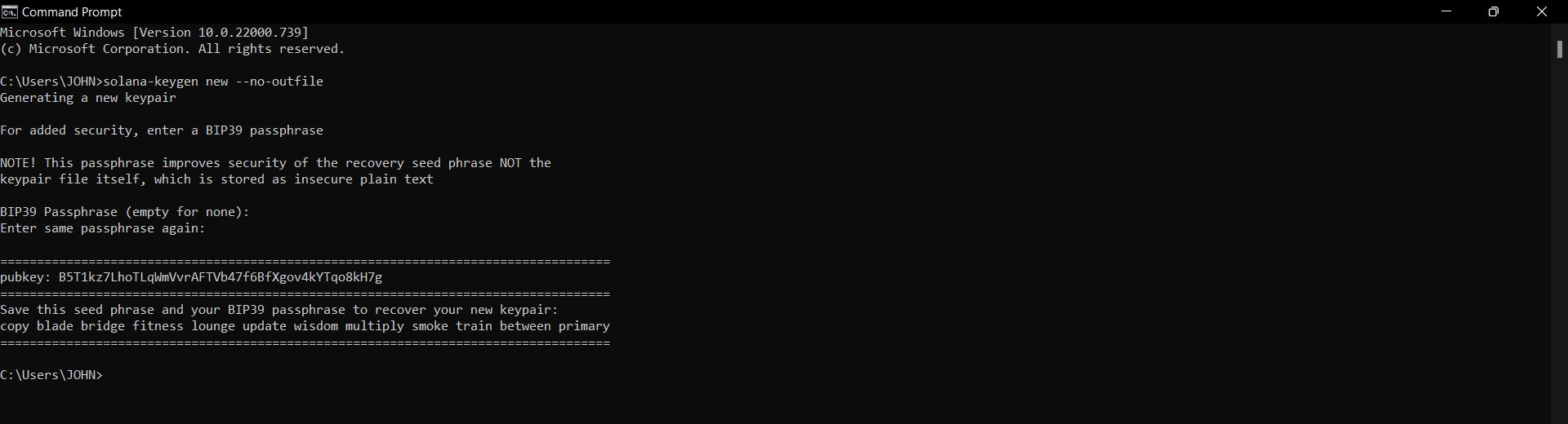 Create a Solana devnet wallet from the command line.
