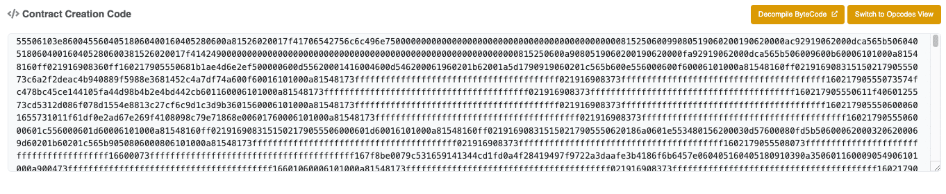 Example of ABI encoding translating a function call into EVM bytecode