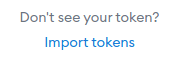 MetaMask menu with the Import Tokens option for adding DAI