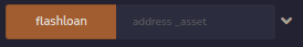 Remix address asset input field next to the flashloan button