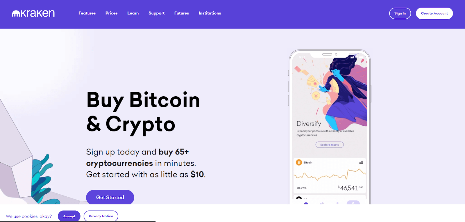 Kraken exchange website with staking for crypto tokens and fiat currencies