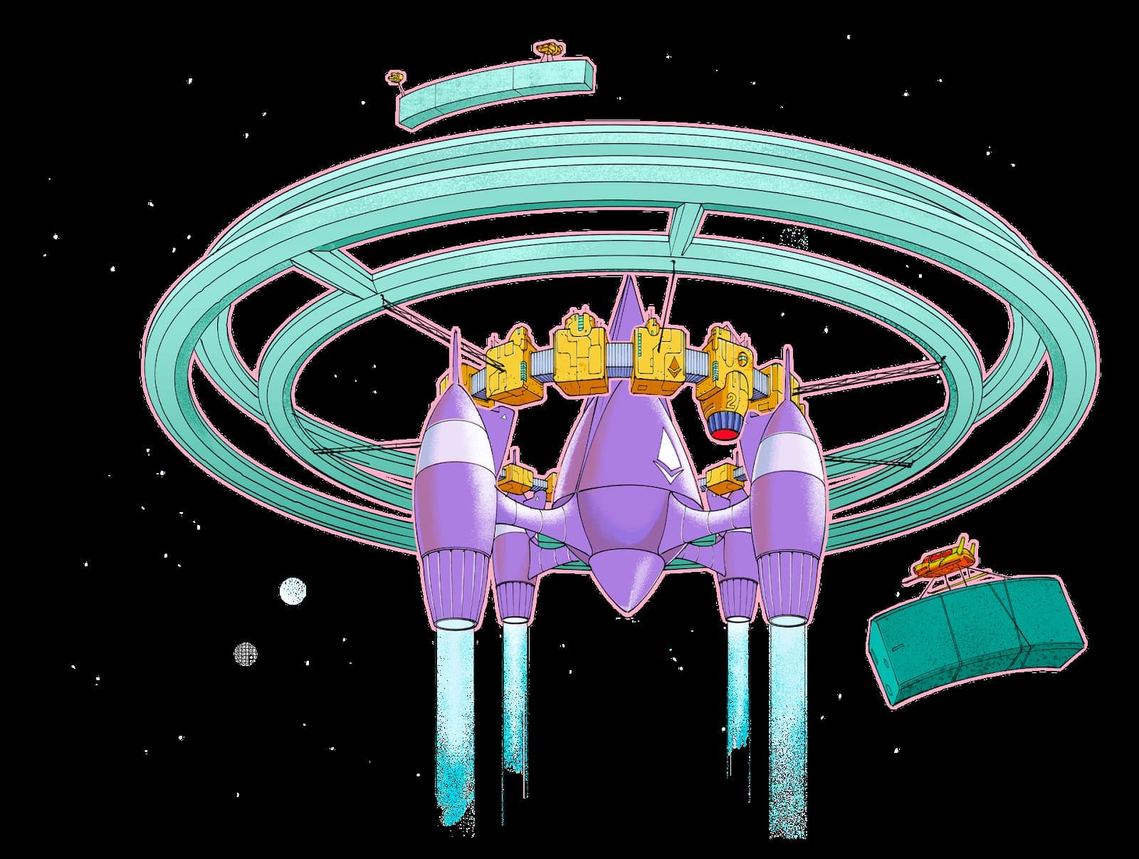 Illustration of the Ethereum Merge combining mainnet with the Beacon Chain