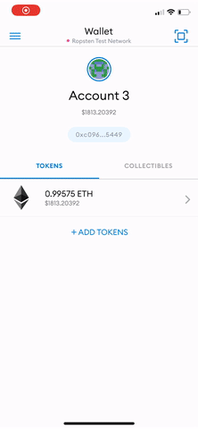 MetaMask mobile: minted NFT displayed in the Collectibles tab