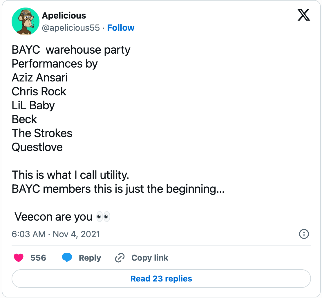 BAYC event guests and A-list celebrities