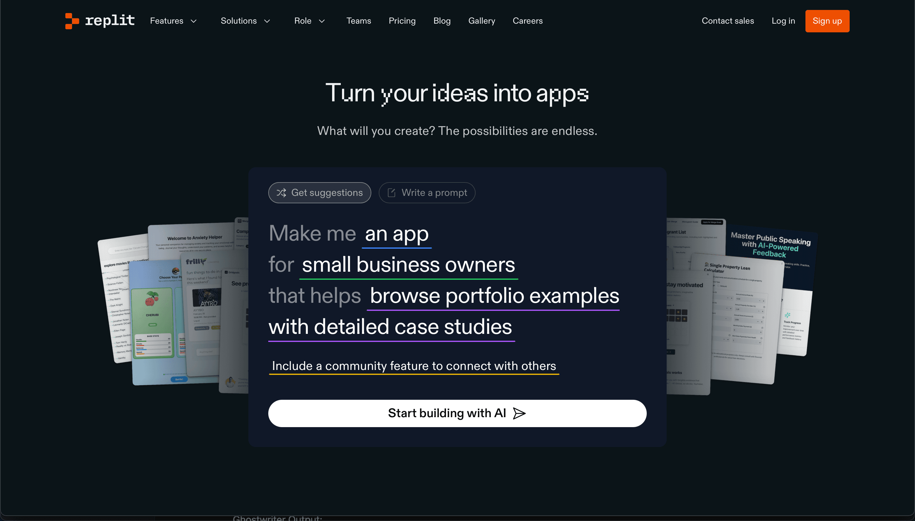 Replit cloud development environment interface