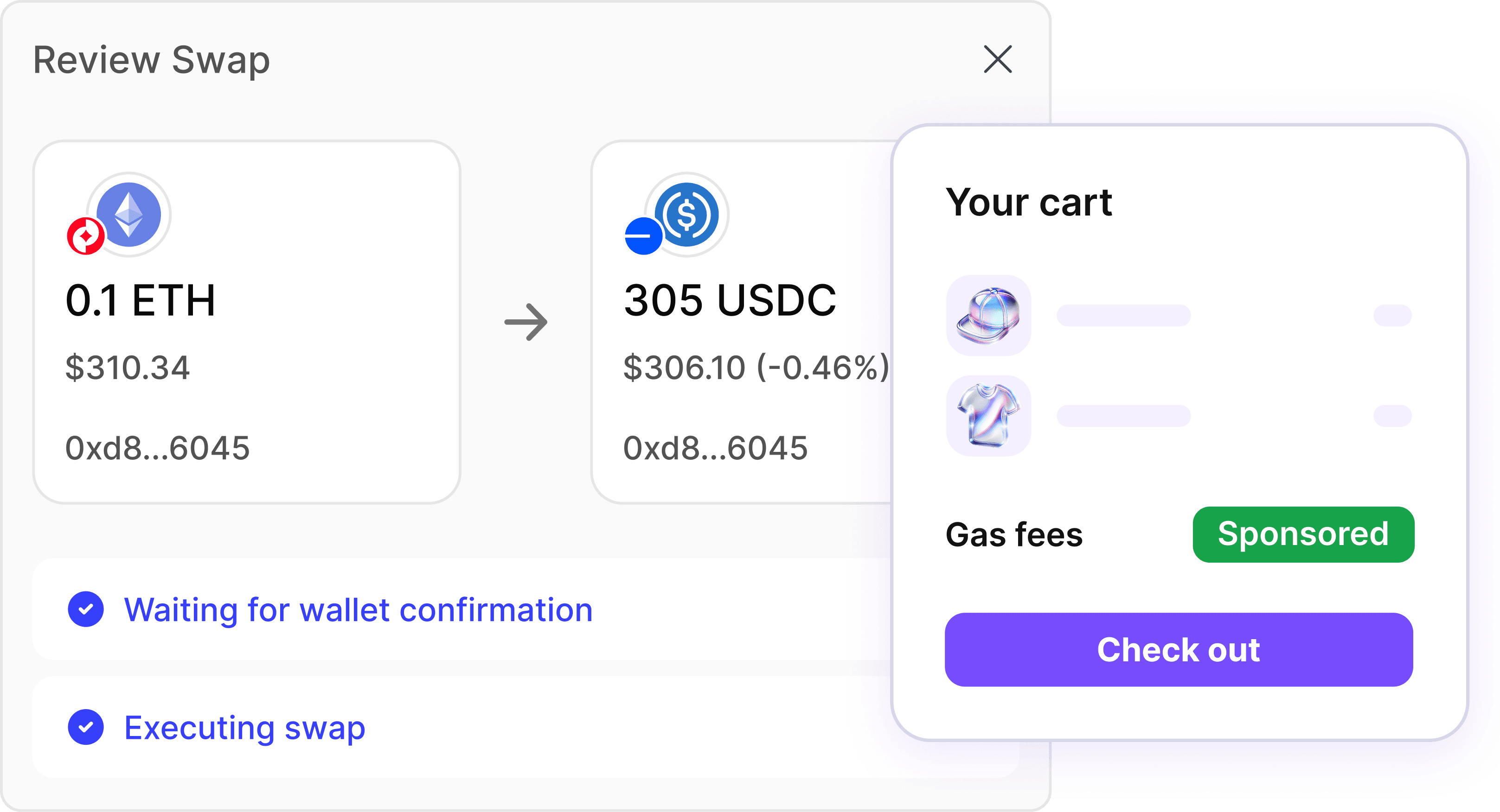 Swap across any network with no gas fees