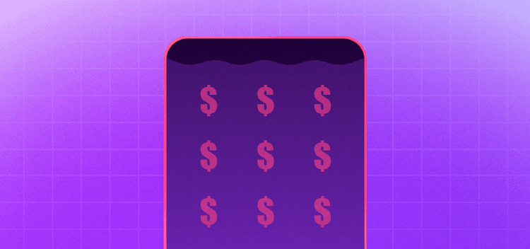 A mobile app showing dollar signs