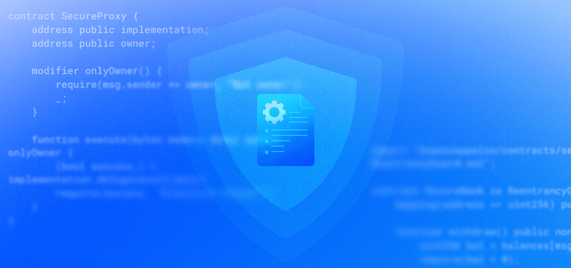 An abstract shield demonstrating code security