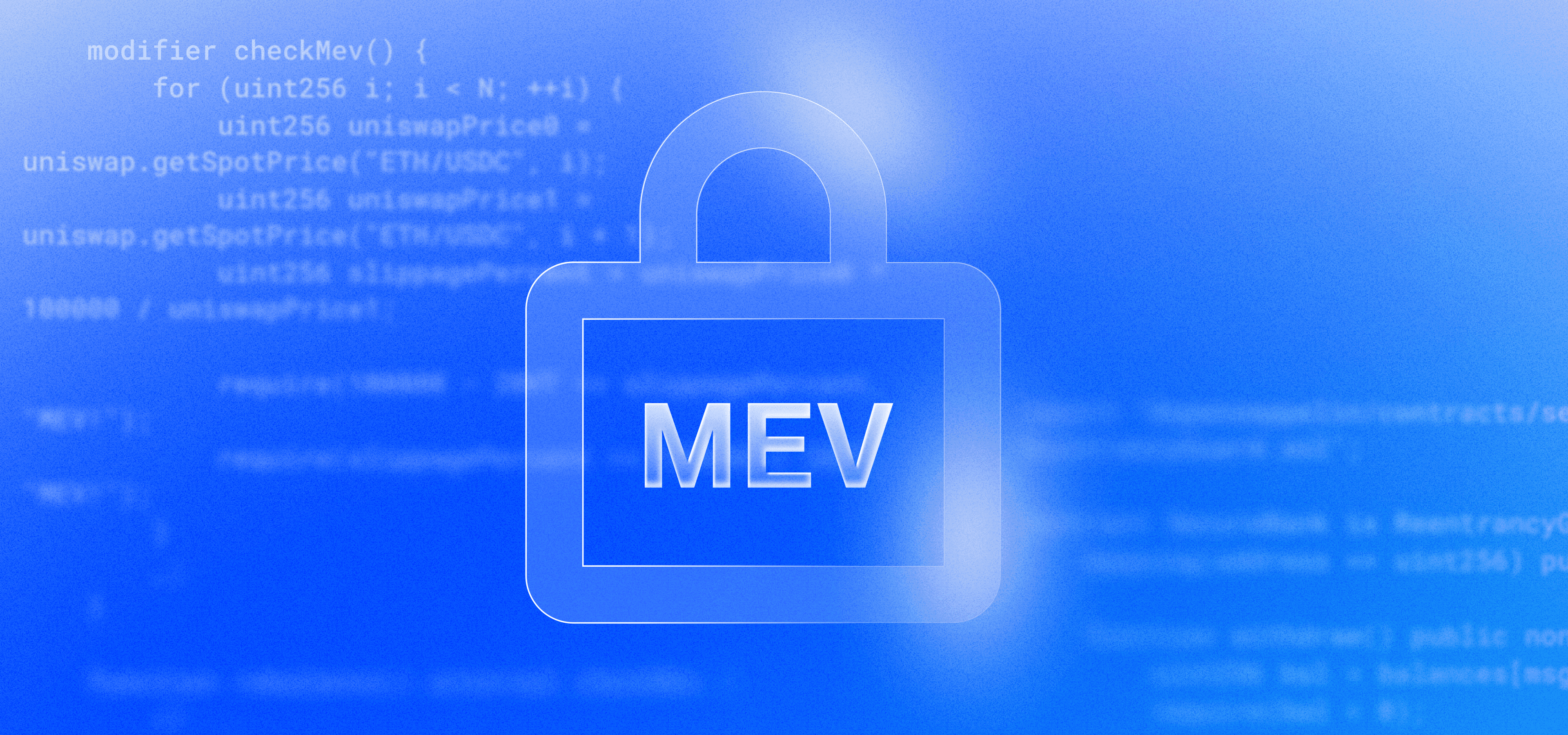 Padlock labeled MEV, representing protection from MEV extraction