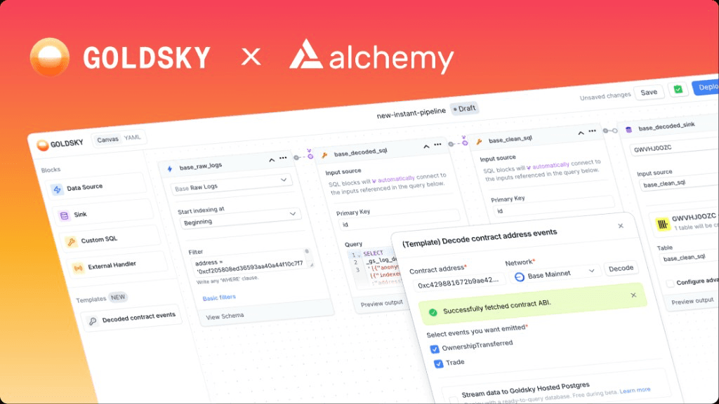 Alchemy x Goldsky case study hero
