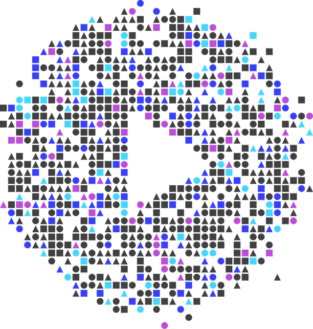 Mosaic play button illustration