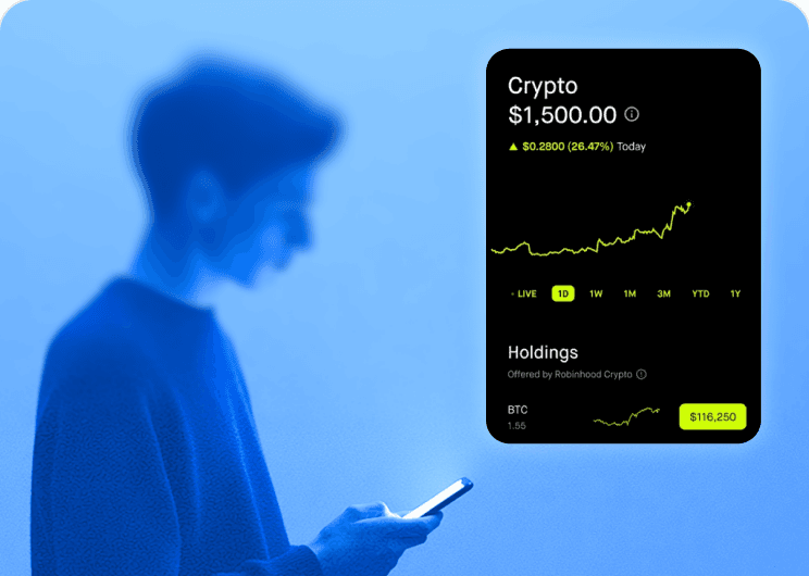 Person using a phone with the Robinhood app