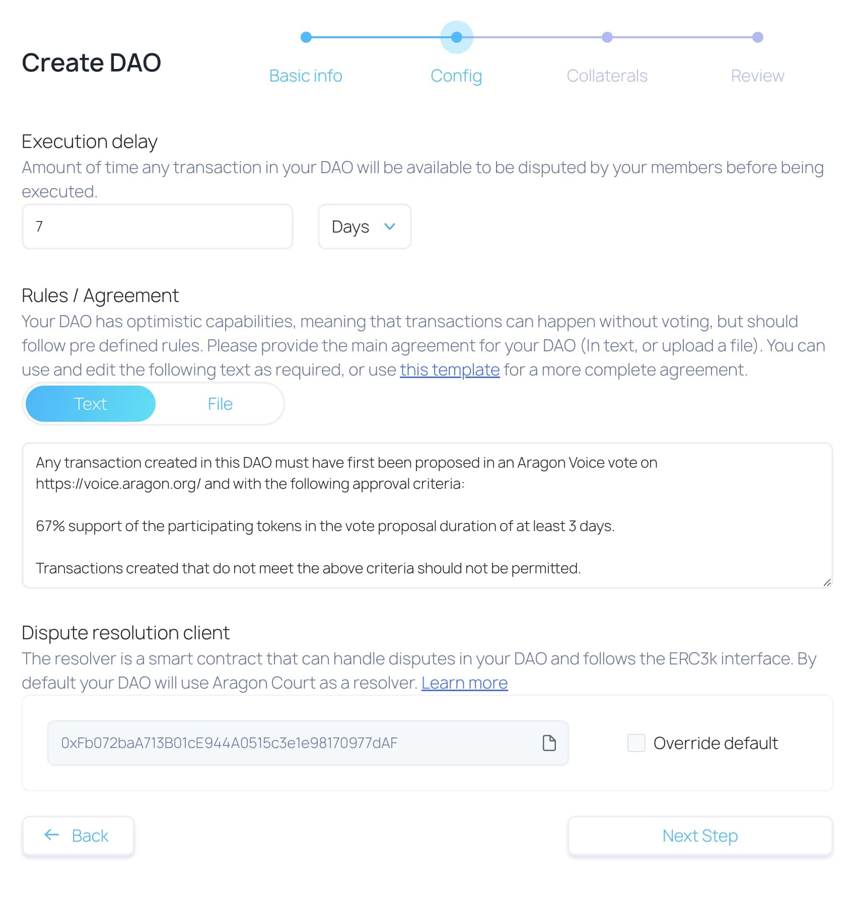 Aragon Govern DAO Creation Tool - How to Configure the DAO