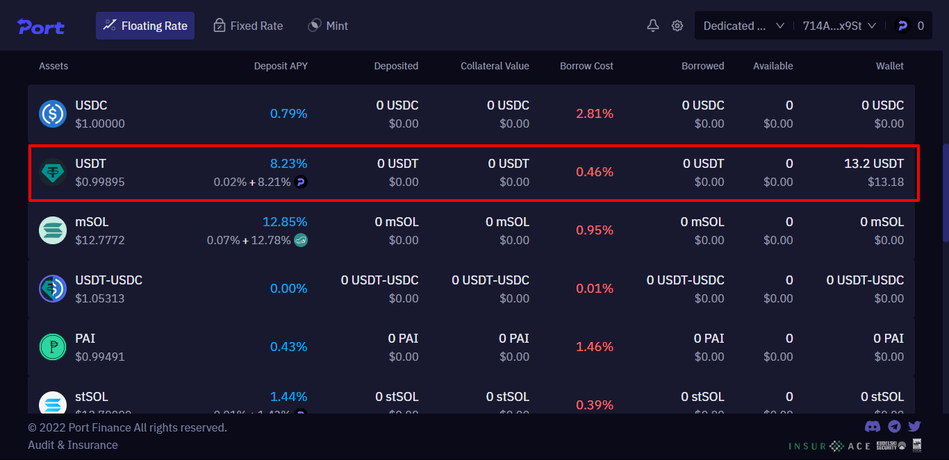 Port Finance User Interface