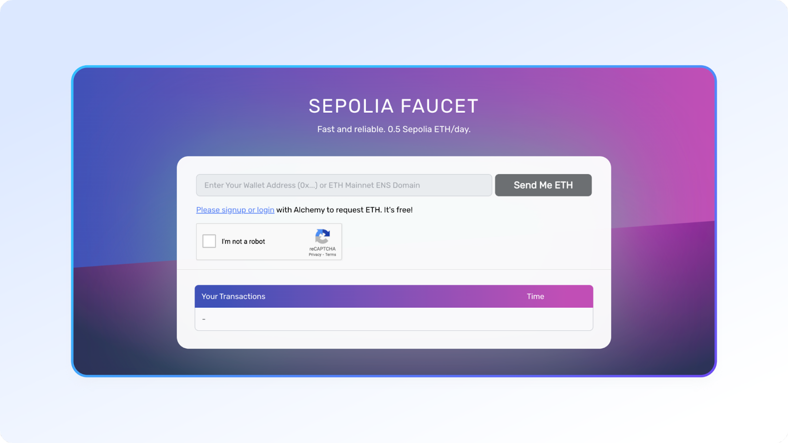 Sepolia faucet