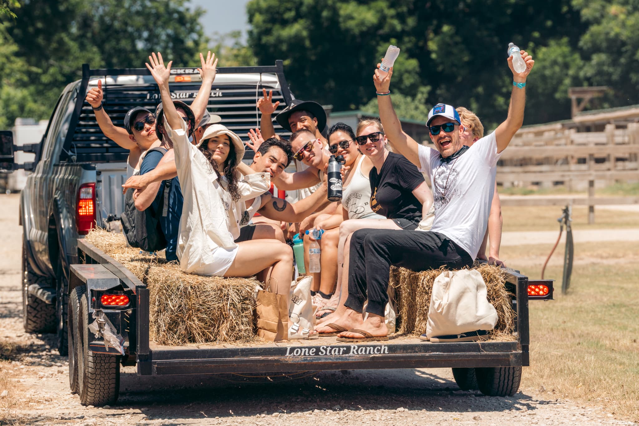 austin offsite with alchemy team members in a truck