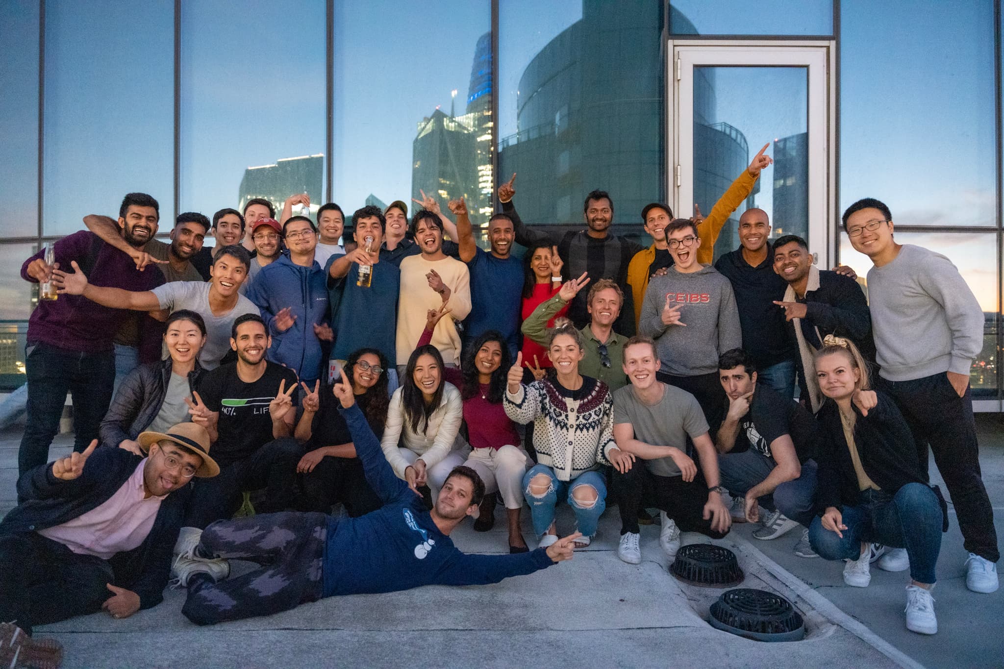 Alchemy team photo on Nikil's rooftop