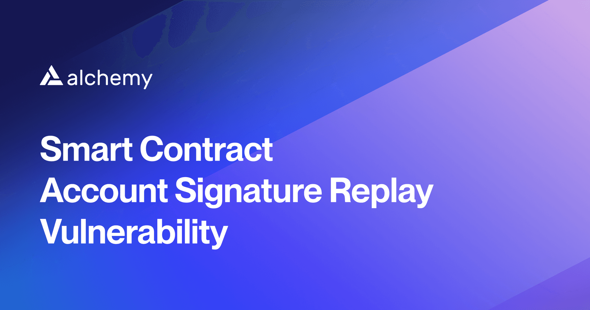 smart contract account signature replay vulnerability