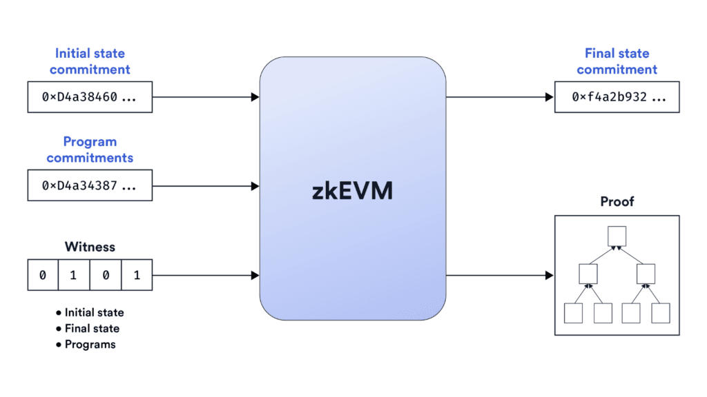 A diagram of a zkEVM transaction.