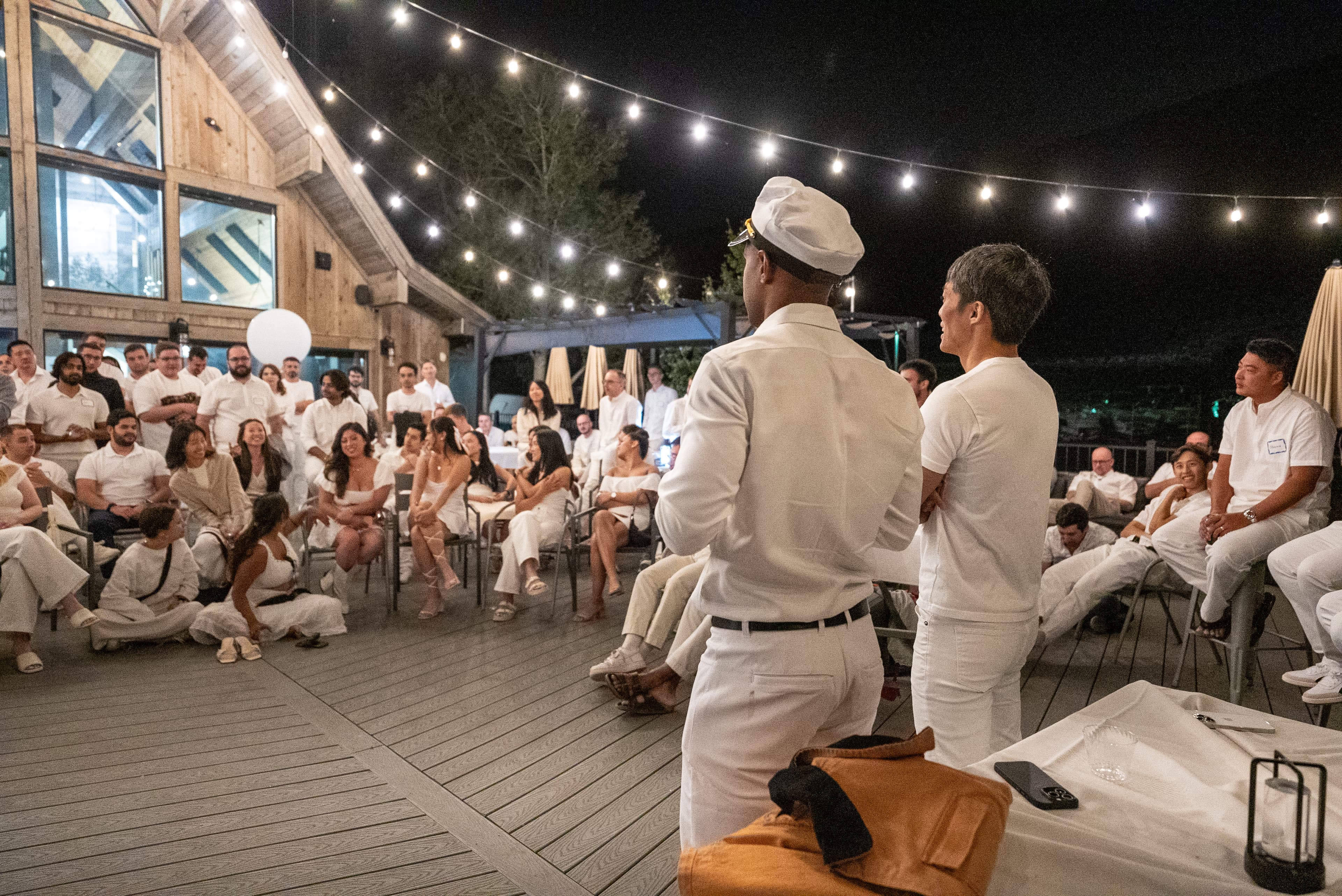 Nikil and Joe give a talk to the team