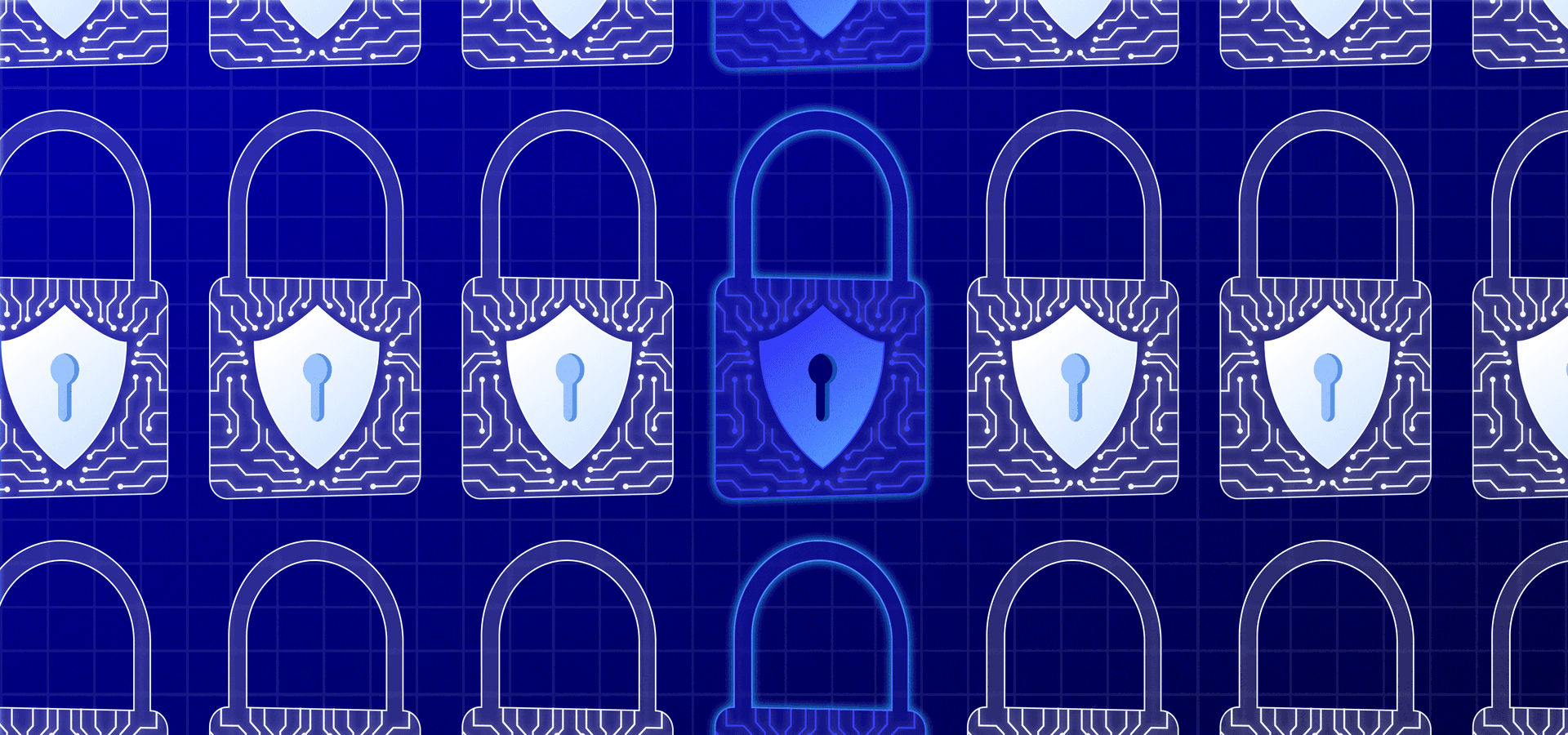 A graphic showing a series of locks