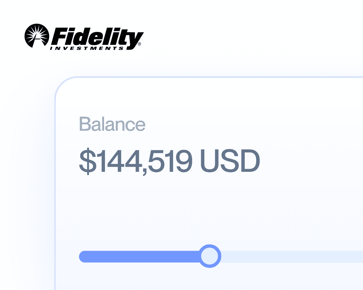 Fidelity balance and slider interface