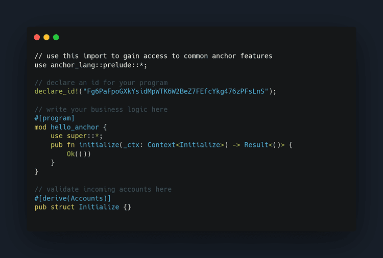 Basic structure of an Anchor program